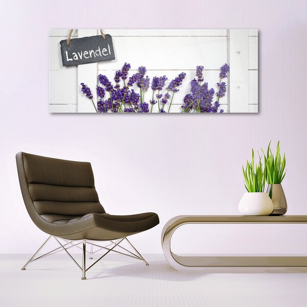 Tablou pe sticla Flori Floral violet