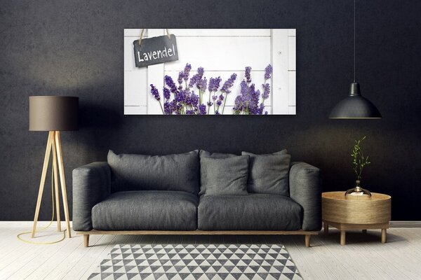 Tablou pe sticla Flori Floral violet