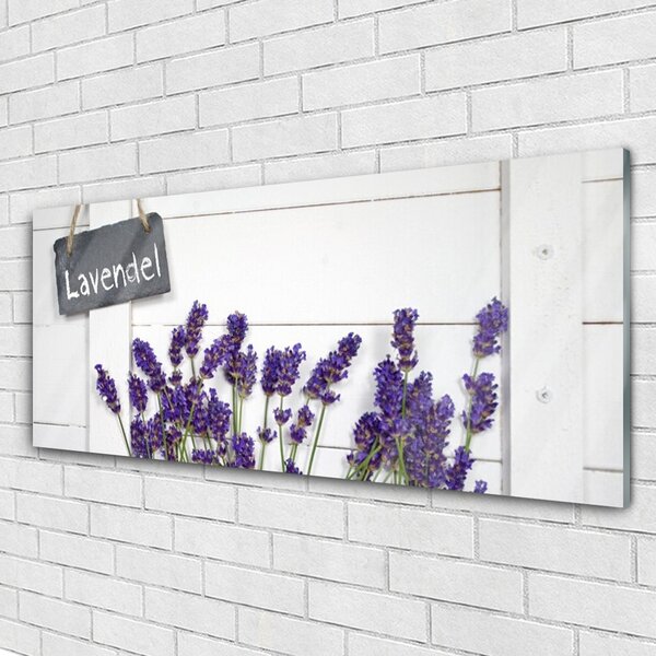 Tablou pe sticla Flori Floral violet