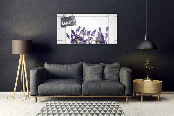 Tablou pe sticla Flori Floral violet