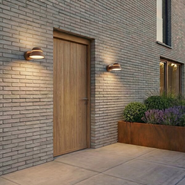 Lămpi de exterior Lucande, Moena, Maro / Rugină, Aluminiu, Modern