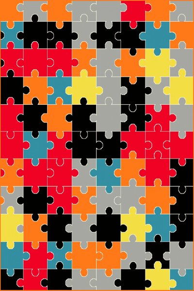 Covor Kolibri Puzzle 11360-186, Dimensiune 160x230 cm, Densitate 2200 gr mp Multicolor, Dreptunghiular, 160x230