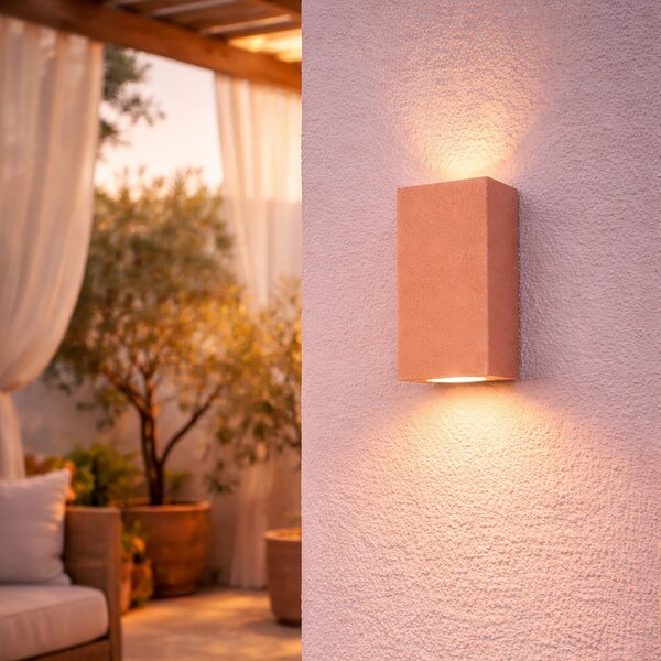 Lampă modernă de perete pentru exterior teracotă cu 2 lumini IP44 - Pompei
