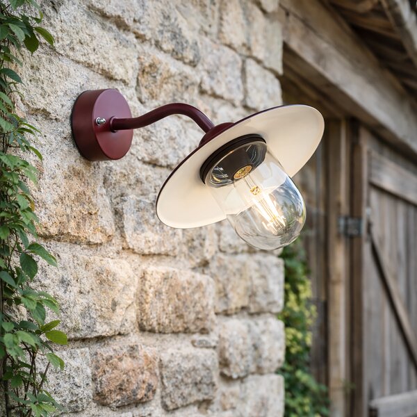 Lampă clasică de perete pentru exterior roșu închis IP44 - Munich