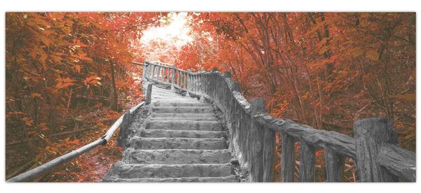 Tablou - Scări în natură, portocaliu (120x50 cm)