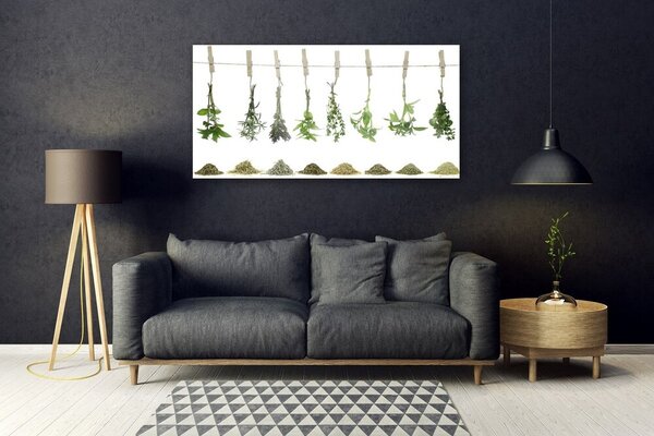 Tablou pe sticla Flori Floral Verde Violet
