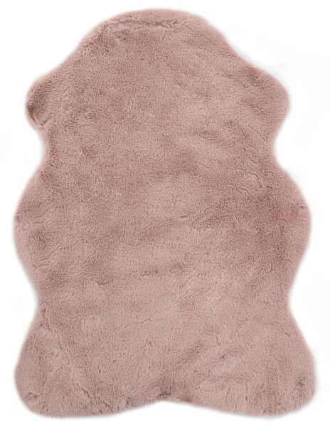 Covor, roz învechit, 65x95 cm, blană ecologică de iepure