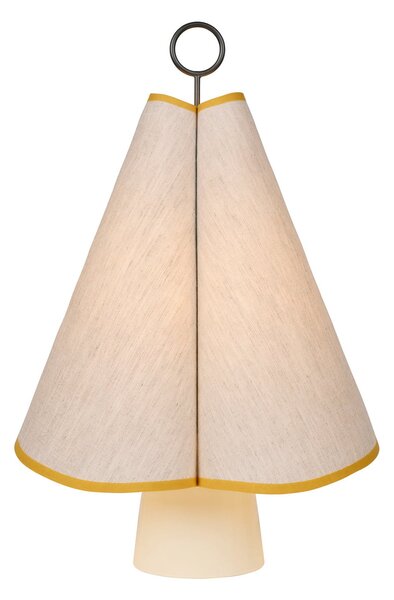 Lampă de masă GUBI, Hornbæk, reglabil, Bej, Camera de zi, Țesătură / Textil, Design