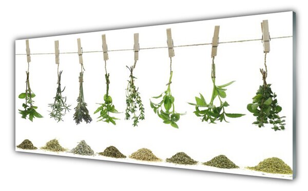 Panou sticla bucatarie Flori Floral Verde Violet