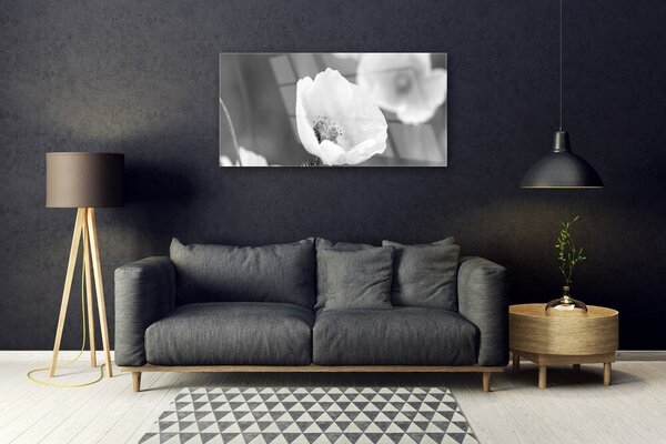 Tablou pe sticla Maci Floral Gray