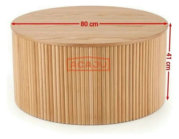 Masuta cafea WOODY, stejar natural, 80x80x41 cm
