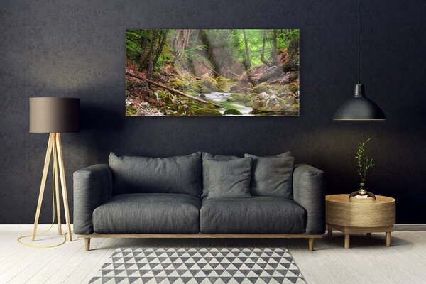 Tablou pe sticla Natural Pădurea Verde Maro