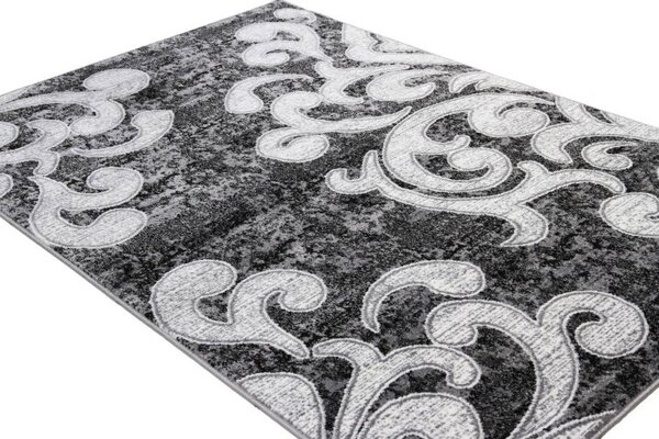 Covor Cappuccino Ramuri 16028, Covor Dreptunghiular, Gri Dreptunghi, Gri, 60x110
