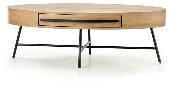 Masuta cafea CAROLINA, stejar auriu/negru, 120x60x41 cm