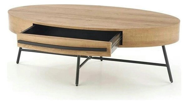 Masuta cafea CAROLINA, stejar auriu/negru, 120x60x41 cm