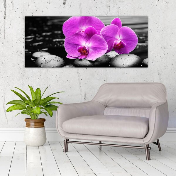 Tablou - Orhidee violet (120x50 cm)
