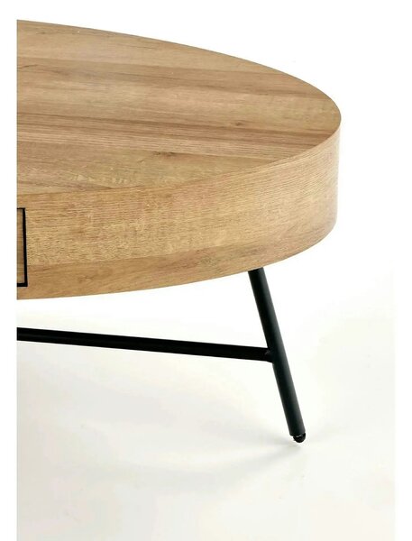 Masuta cafea CAROLINA, stejar auriu/negru, 120x60x41 cm