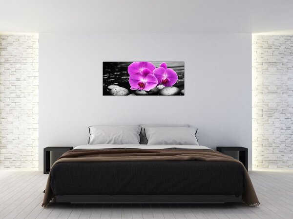 Tablou - Orhidee violet (120x50 cm)
