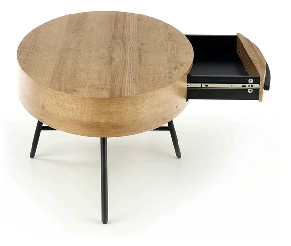 Masuta cafea CAROLINA, stejar auriu/negru, 120x60x41 cm