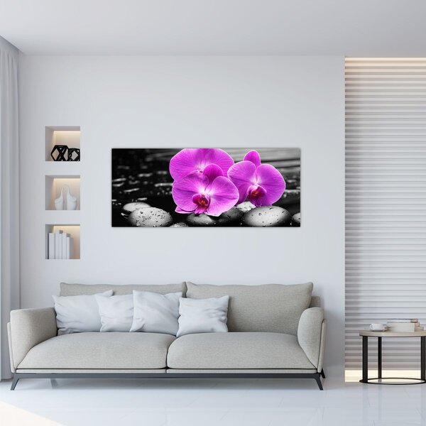 Tablou - Orhidee violet (120x50 cm)