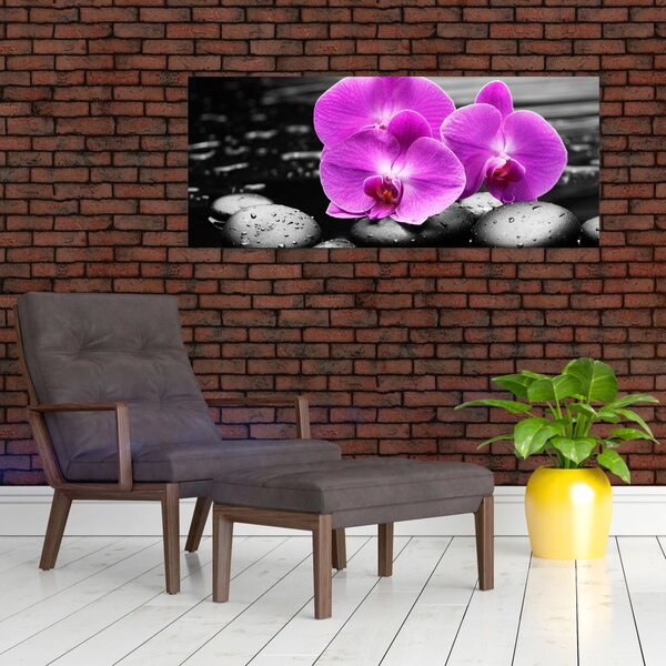 Tablou - Orhidee violet (120x50 cm)