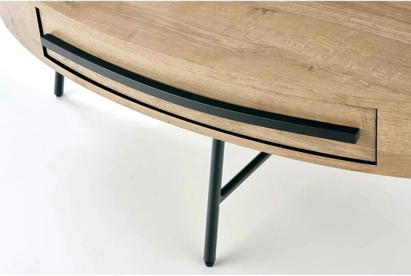 Masuta cafea CAROLINA, stejar auriu/negru, 120x60x41 cm