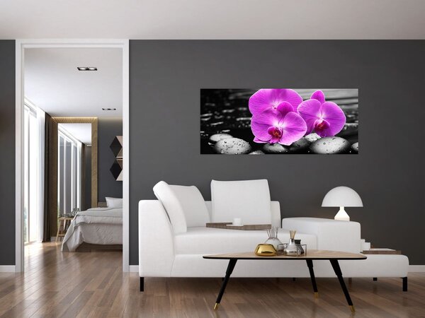 Tablou - Orhidee violet (120x50 cm)