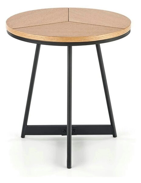 Masuta KARIDA S, stejar auriu/negru, 45x45x49 cm