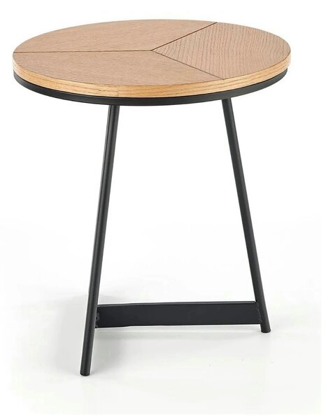 Masuta KARIDA S, stejar auriu/negru, 45x45x49 cm