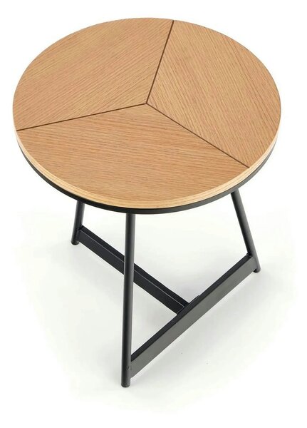 Masuta KARIDA S, stejar auriu/negru, 45x45x49 cm