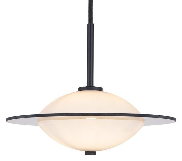 Lustră Pendul Halo Design, ORBIT, reglabil, Negru, Camera de zi, Sticlă, Design