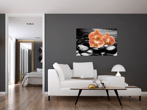 Tablou - Orhidee portocalii (90x60 cm)
