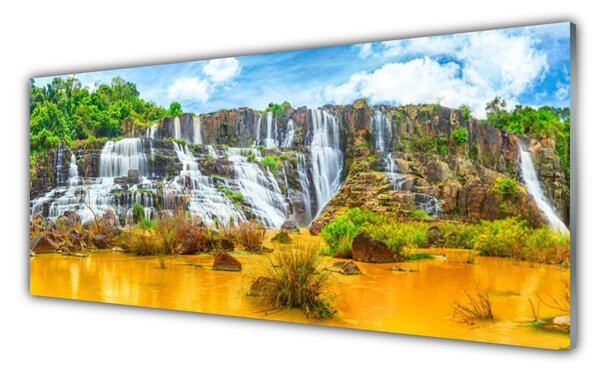 Tablouri acrilice Cascada Natura Gri Alb
