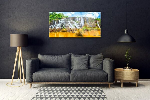 Tablouri acrilice Cascada Natura Gri Alb