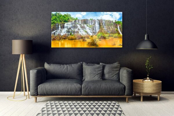 Tablouri acrilice Cascada Natura Gri Alb