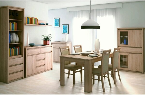Vitrina NORTON, stejar sonoma, PAL laminat/canturi PVC/sticla, 87x40x1