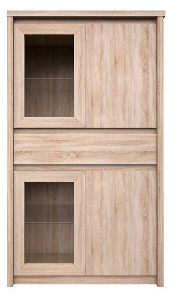 Vitrina NORTON, stejar sonoma, PAL laminat/canturi PVC/sticla, 87x40x1