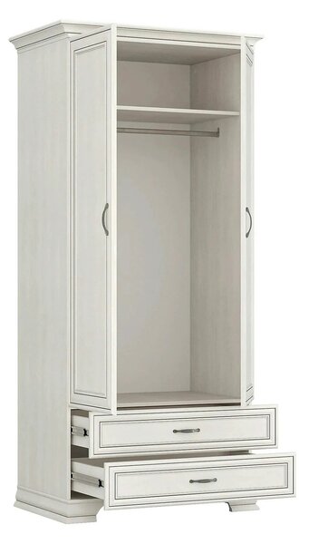 Dulap TIFFANY II, grej, PAL laminat, cu 2 usi si 2 sertare, 99x62x212