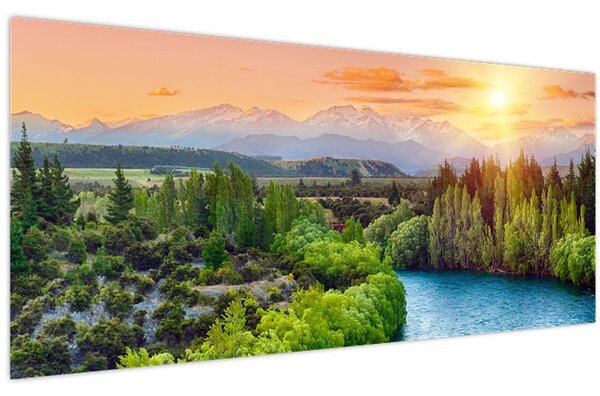 Tablou - Pădure peisaj montan (120x50 cm)