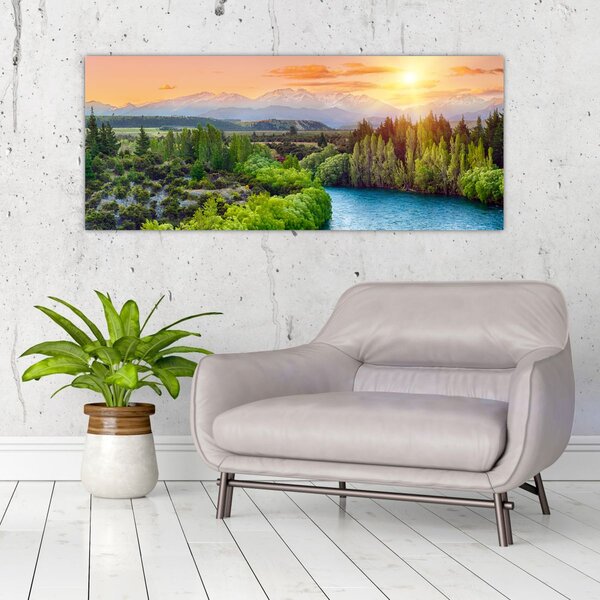 Tablou - Pădure peisaj montan (120x50 cm)