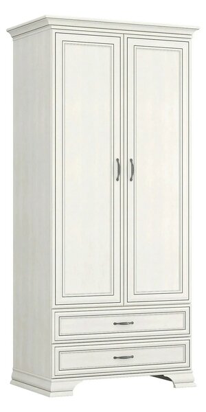 Dulap TIFFANY II, grej, PAL laminat, cu 2 usi si 2 sertare, 99x62x212