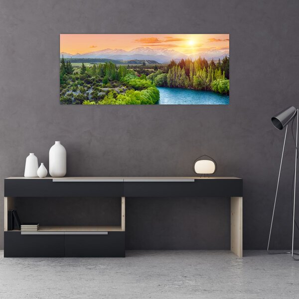 Tablou - Pădure peisaj montan (120x50 cm)