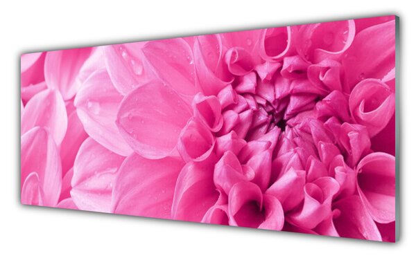 Tablou pe sticla Flori roz Floral