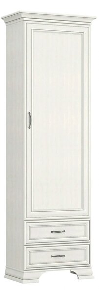 Dulap TIFFANY II, grej, PAL laminat, cu o usa si 2 sertare, 69x40x212