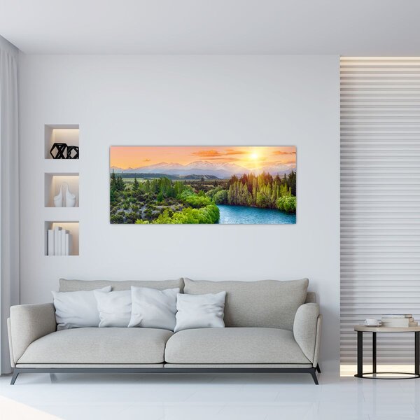 Tablou - Pădure peisaj montan (120x50 cm)