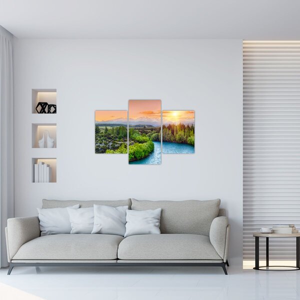Tablou - Pădure peisaj montan (90x60 cm)