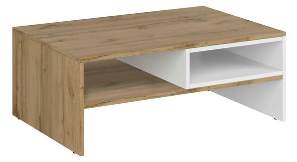 Masuta cafea Vigo, alb/stejar wotan, PAL laminat, 90x60x36 cm