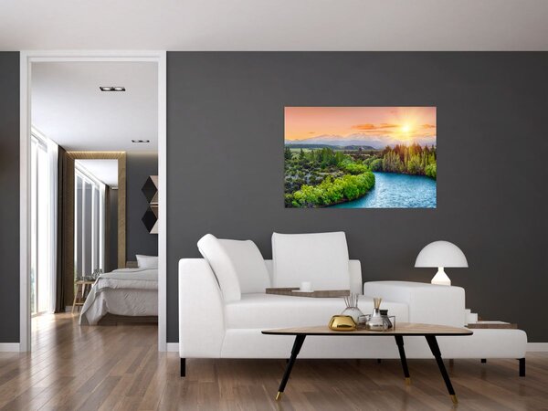 Tablou - Pădure peisaj montan (90x60 cm)