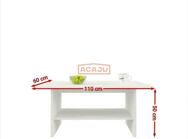 Masuta TIFFANY, alb vintage, PAL laminat, 110x60x50 cm