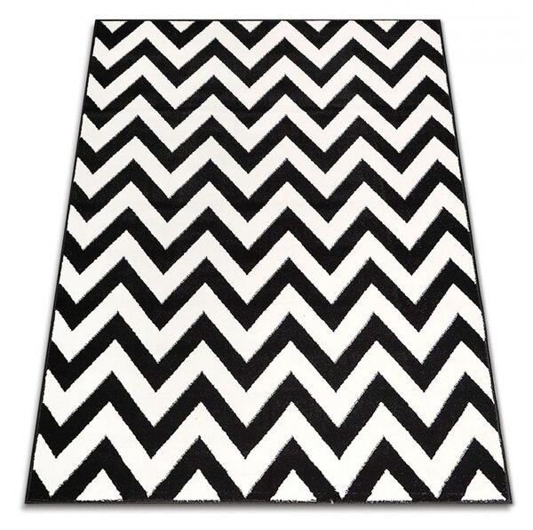 Covor Sufragerie, Model BlackWhite 18001, Alb Negru 120x170